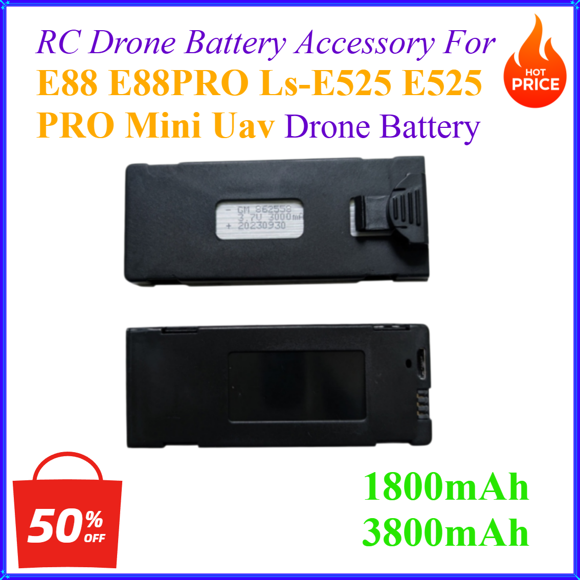 Drone Rc E88 Pro - Aksesori Baterai Drone RC 3.7V 1800mAh