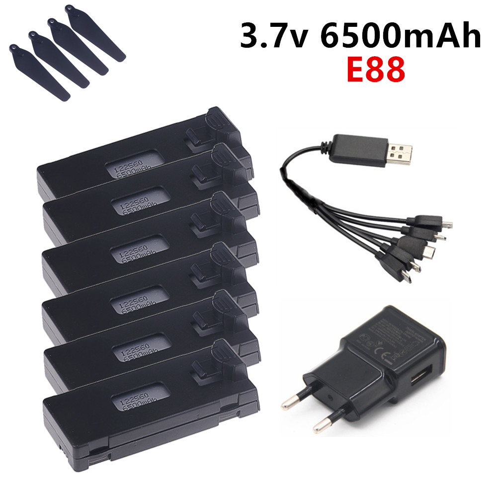 Drone E88 Rc Quadcopter - Baterai Lipo 3.7V 6500MAh untuk E88