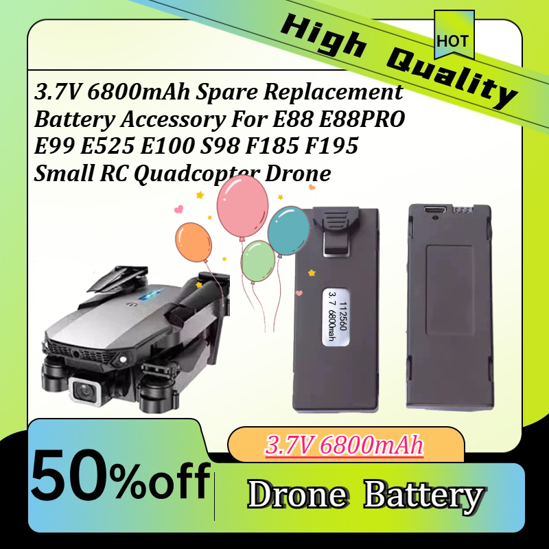 Drone E88 Rc Quadcopter - Aksesori Baterai Pengganti Cadangan 3.7V 6800MAh