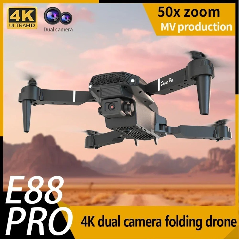 Drone E88 Rc Quadcopter - E88 Mini Drone Kamera 4K HD
