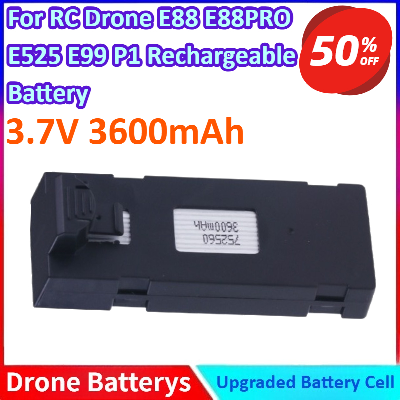 Drone E88 Rc Quadcopter - Baterai Li-ion Baru 3.7V 3600MAh untuk