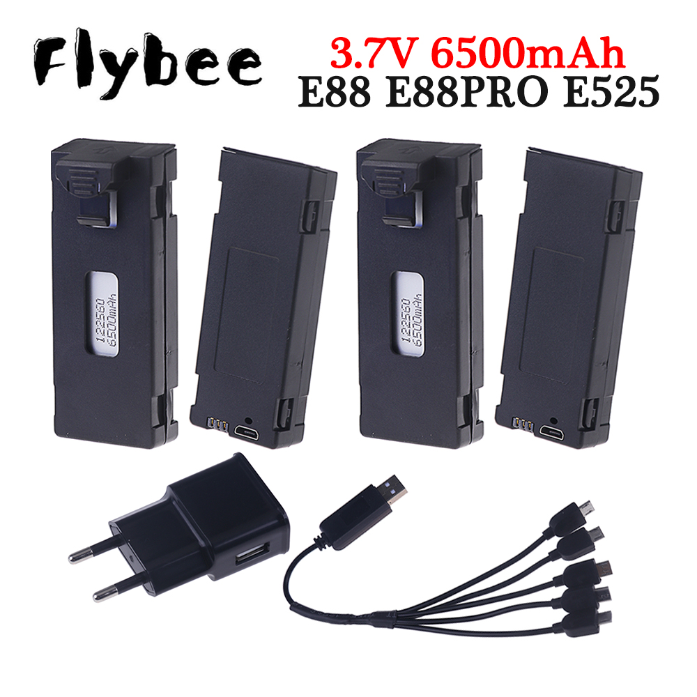 Drone E88 Rc Quadcopter - Baterai isi ulang 3.7V 6500mAh Sebuah