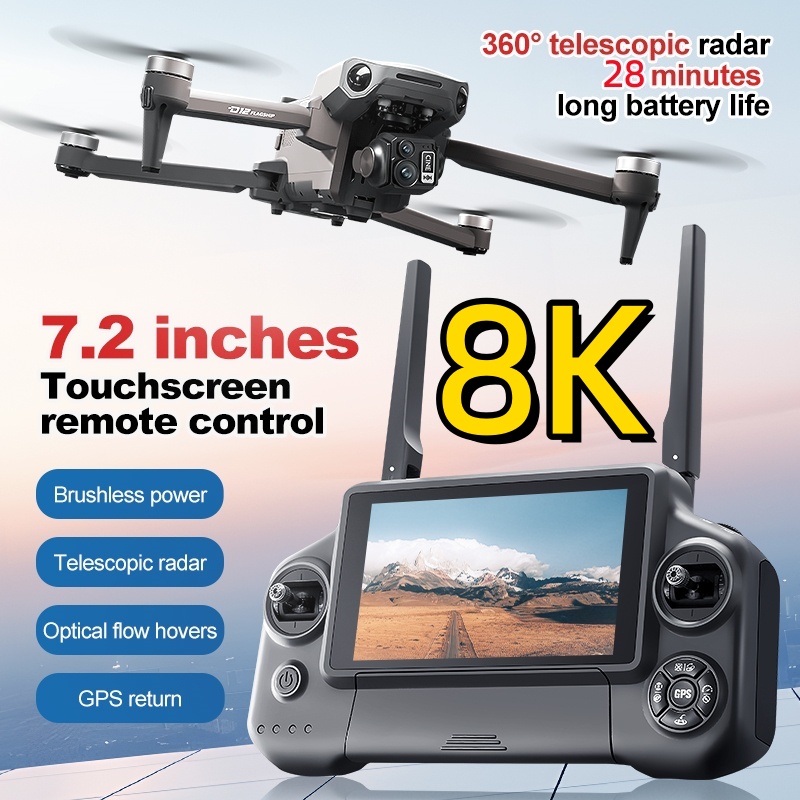 Drone RC Quadcopter 8K 3 Axis  - Dron Rc Quadcopter ulasan dan harga