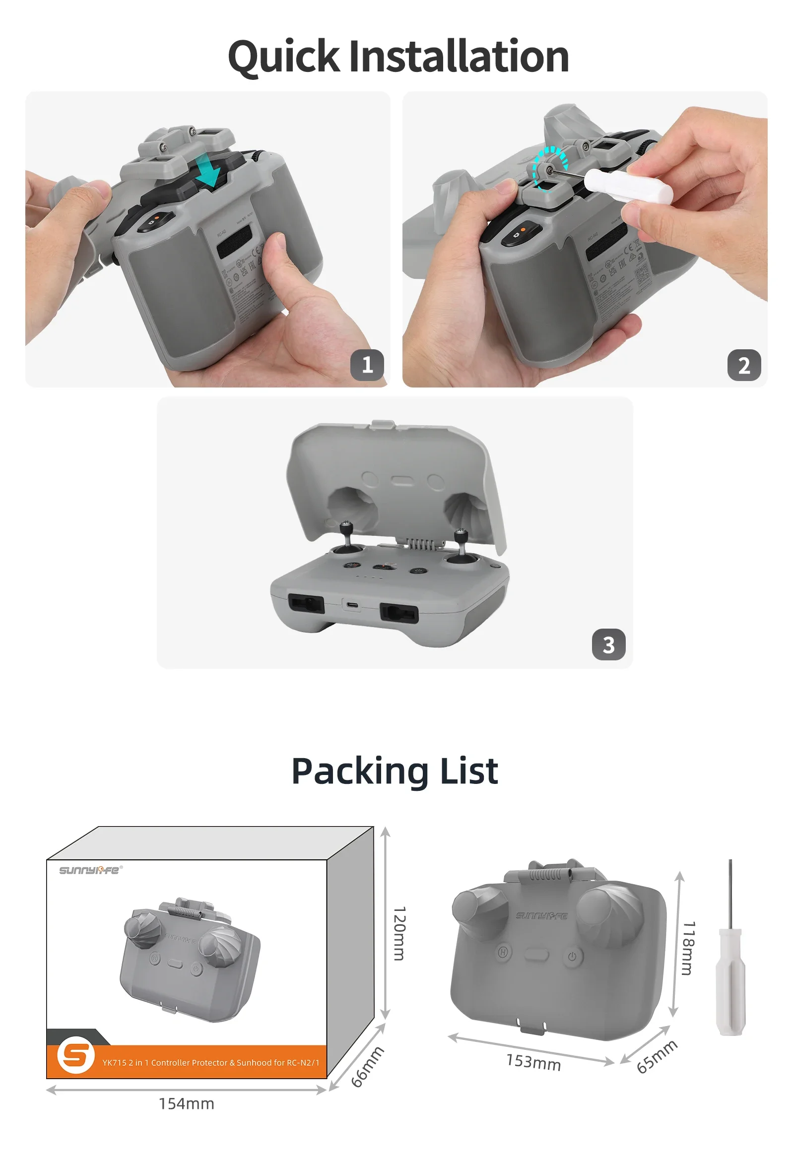Pelindung Kontroler 2 in 1 Sun - Drone Dji Rc Pro ulasan dan harga