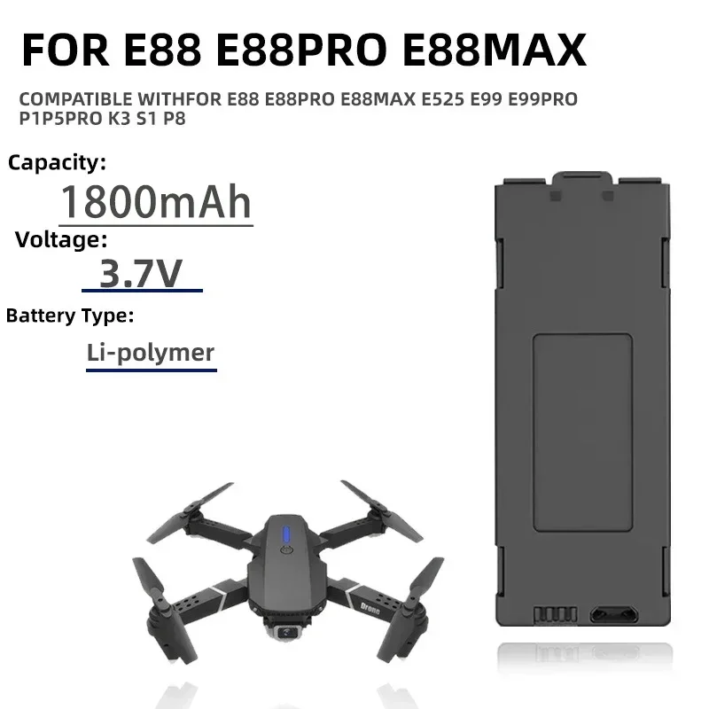 1-10 buah E99 Pro baterai Dron - Drone Rc E88 Pro ulasan dan harga