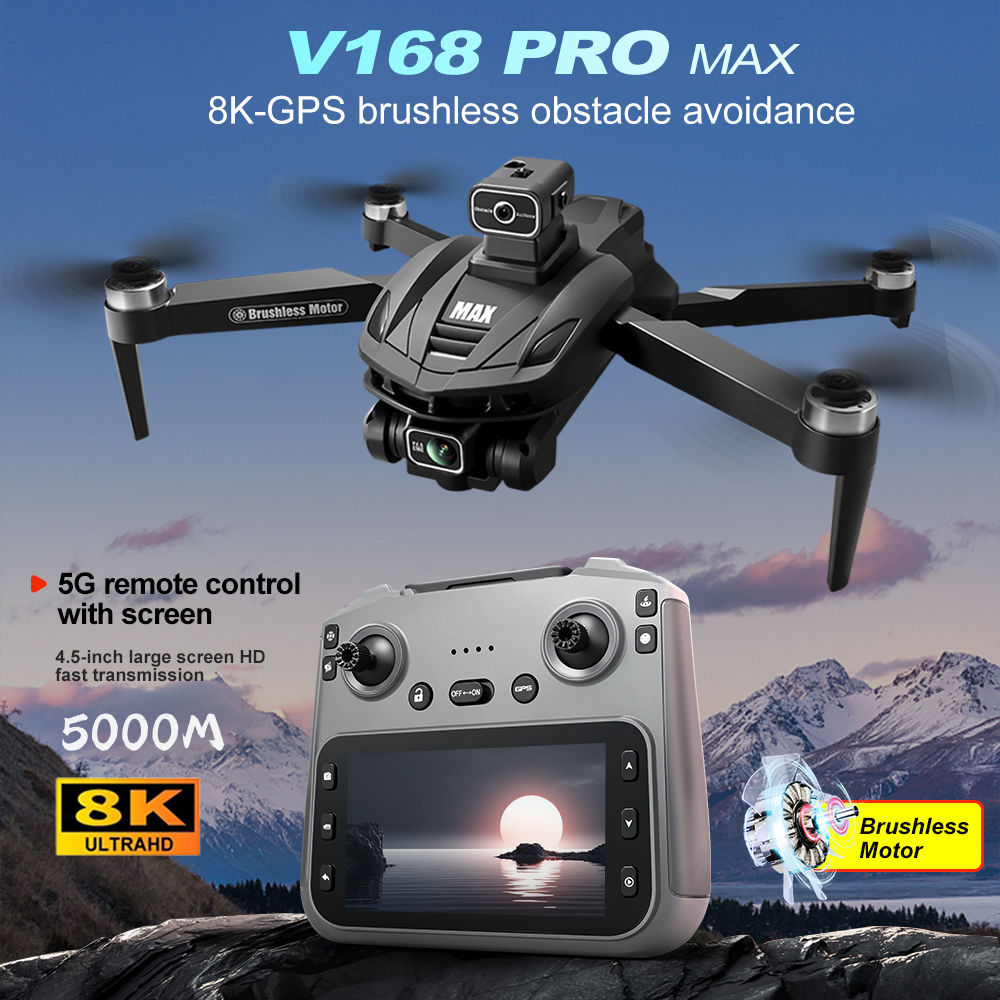 V168 PRO Max GPS Drone 8K Prof - Dron Rc Quadcopter ulasan dan harga
